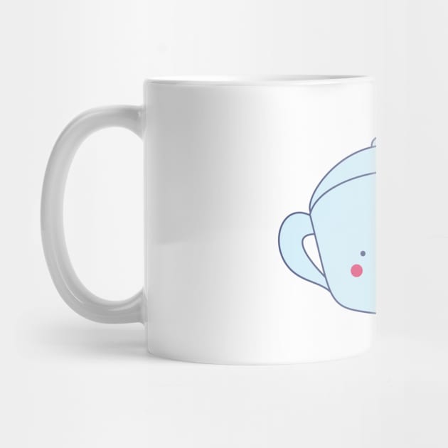 Blue Kawaii Teapot by designminds1